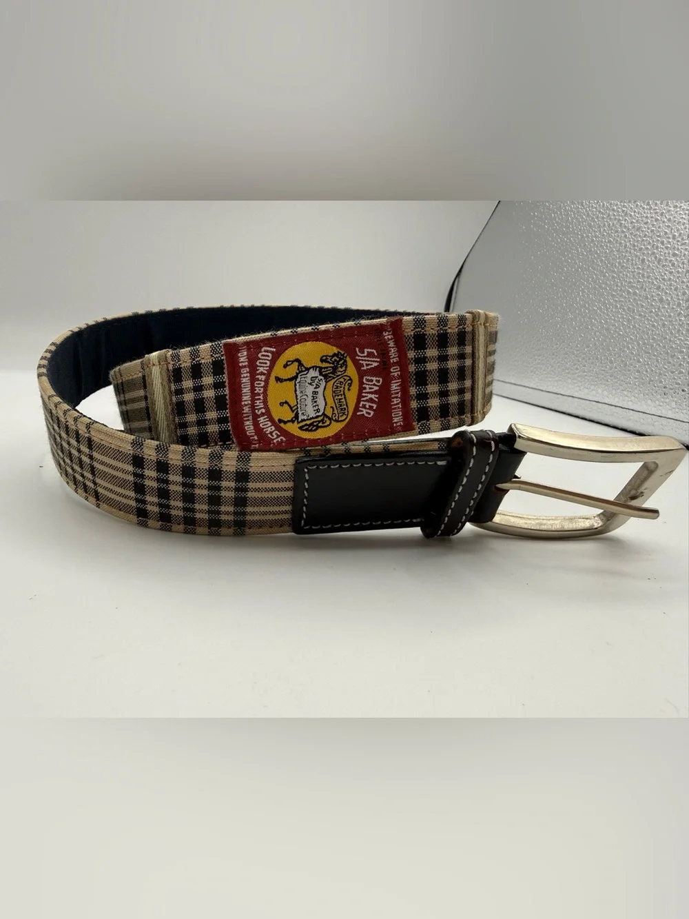S/A Baker by equine couture plaid equestrian belt womens small